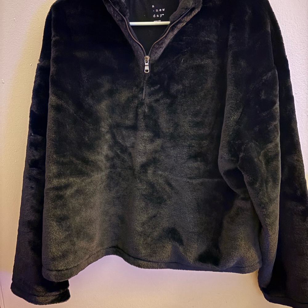Woman’s Black Fuzzy Sweater